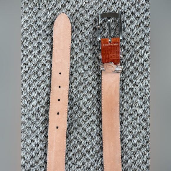 AS Bell ~ Italian Colorful Patchwork Leather Belt Men’s - Picture 8 of 9